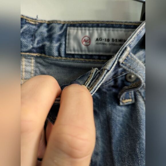 AG distressed crop jeans size 26. Waist 14 inches and inseam is 23 inches - Picture 6 of 7